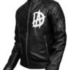 Wrestler Dean Ambrose Logo Biker Leather Jacket Wrestler Dean Ambrose Logo Black Black Biker Jacket 3