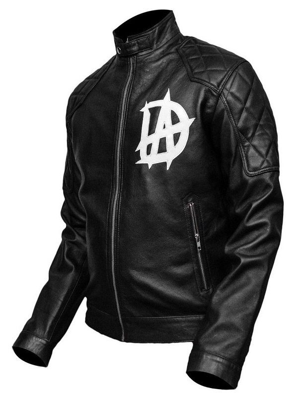 Wrestler Dean Ambrose Logo Biker Leather Jacket Wrestler Dean Ambrose Logo Black Black Biker Jacket 3