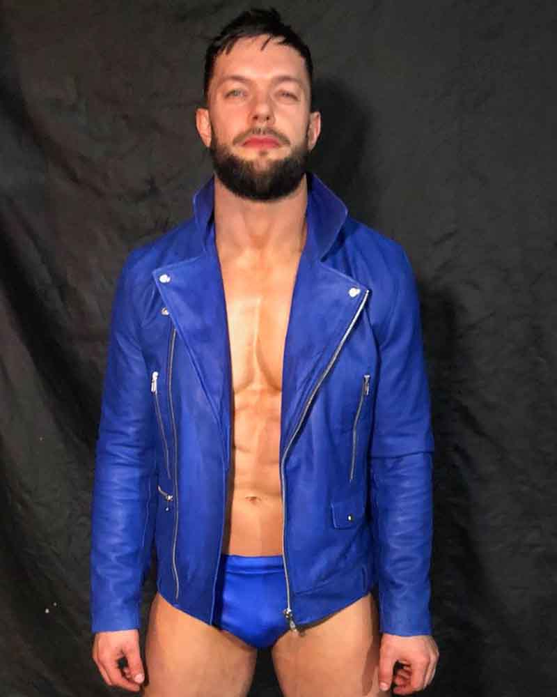 WWE Finn Balor Blue Jacket Finn Balor Blue Leather Jacket 3