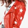 Leah Van Dale Stylish Red Leather Jacket 4