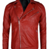 Fergal Devitt Motorcycle Red Leather Jacket 1