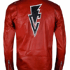Fergal Devitt Motorcycle Red Leather Jacket 2