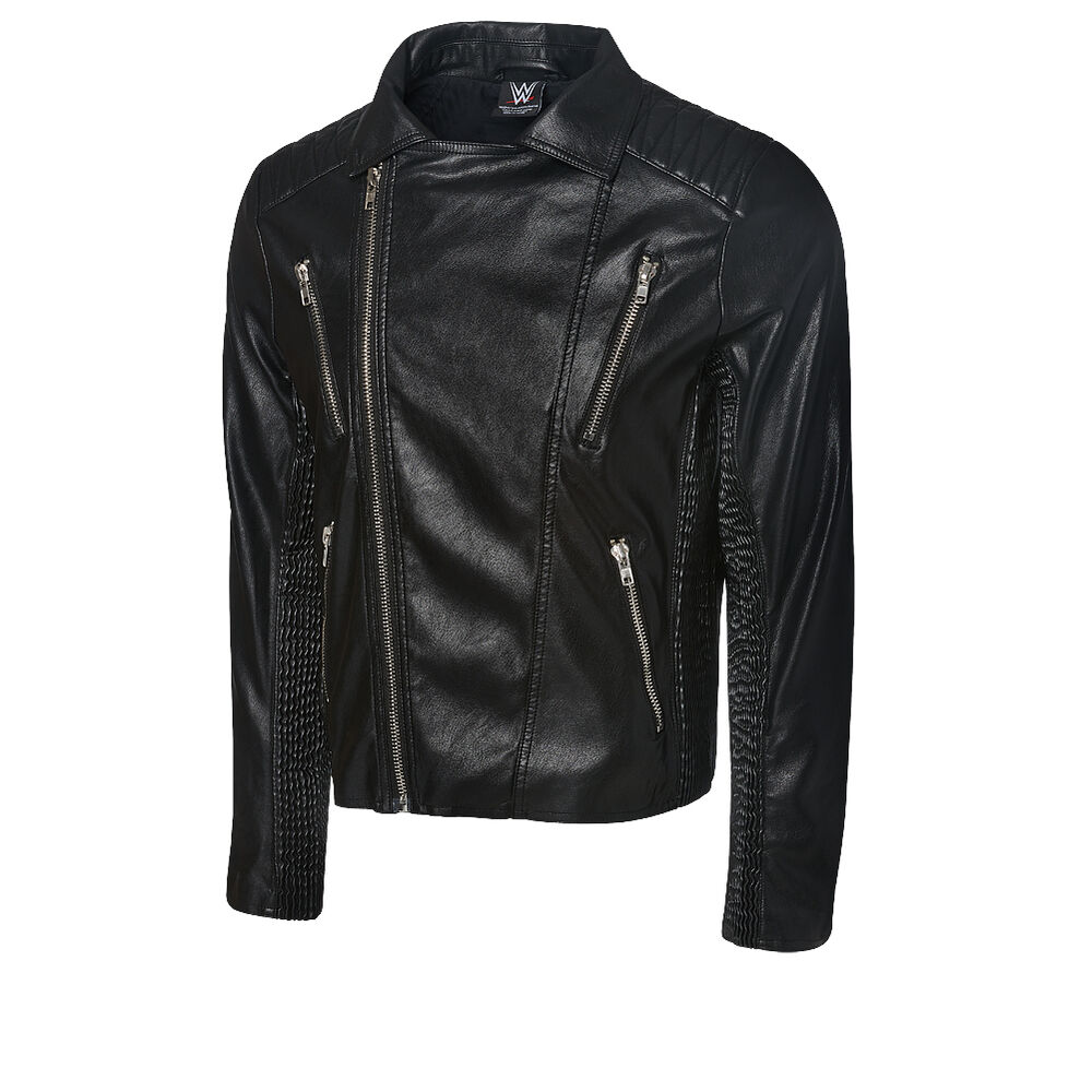 Finn Balor Wrestler Black Leather Logo Jacket Finn Bálor wrestler Black Leather Logo Jacket 1