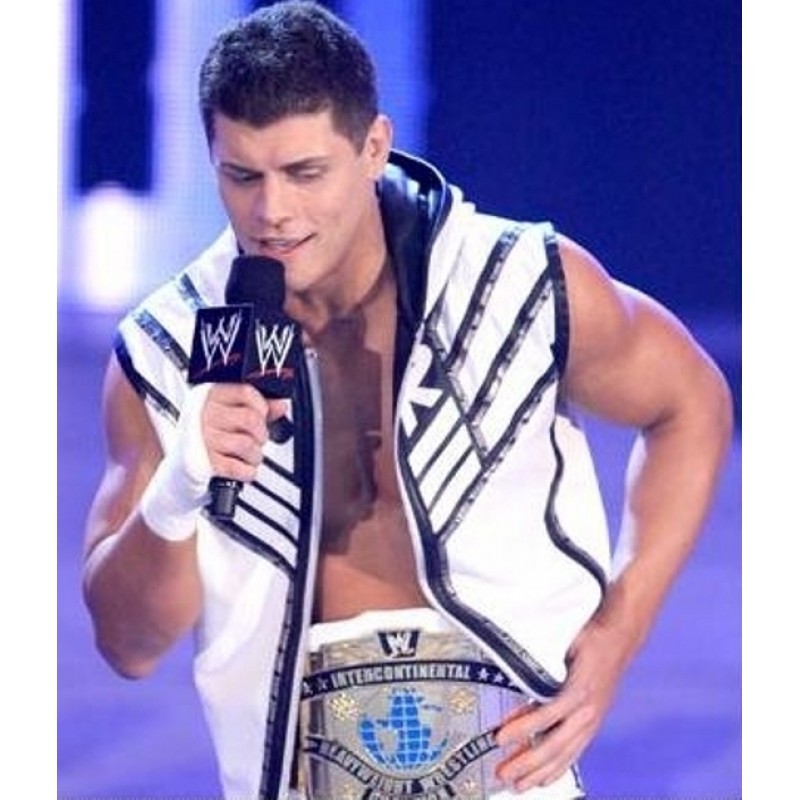 WWE Super Star Cody Rhodes Hoodie Leather Vest WWE Super Star Cody Rhodes Hoodie Leather Vest 1