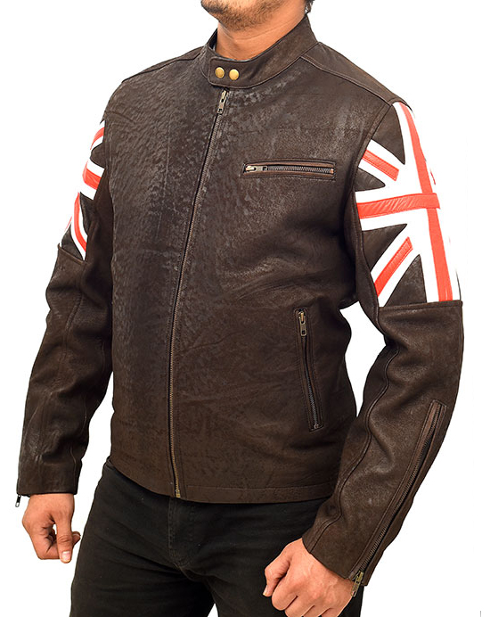 Union Jack UK Flag Logo Cafe Racer Leather Jacket Union Jack UK Flag Logo Cafe Racer Leather Jacket14