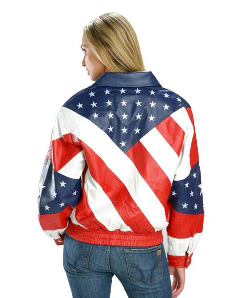 Women American Flag Leather Jacket American Flag Leather Jacket 2