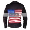 Women American Flag Motorcycle Leather Jacket 1
