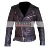 Women American Flag Motorcycle Leather Jacket 2