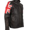 Mens british flag biker Genuine leather jacket 4