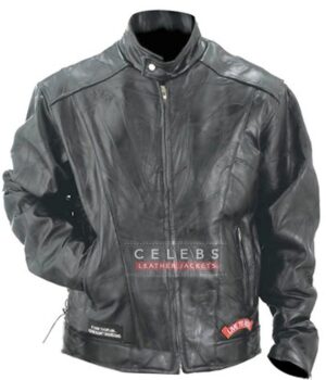 Mens USA Patches Motorcycle Leather Jacket 1
