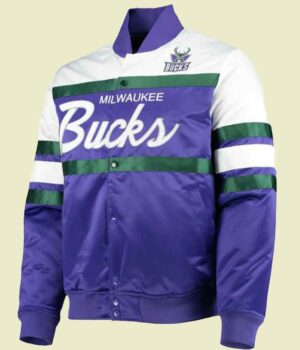 Hardwood Classics Script Milwaukee Bucks Varsity Jacket