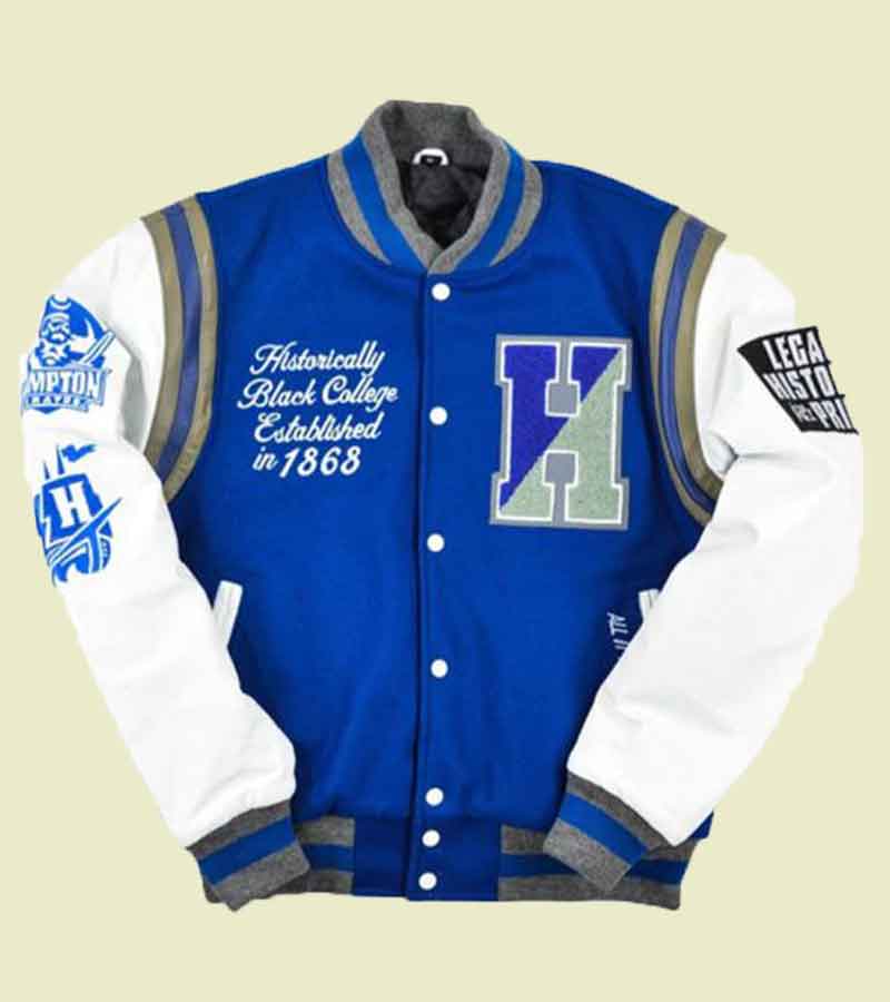 Hampton University Motto 2.0 Varsity Blue Jacket Hampton University Motto 2.0 Varsity Jacket