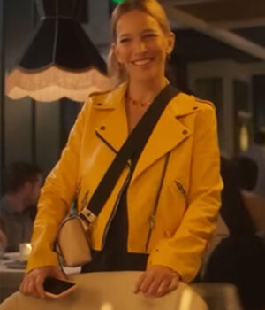 The Marriage App Luisana Lopilato Yellow Leather Jacket