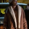 Power Book III Raquel Thomas Brown Shearling Coat