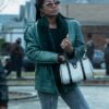 Power Book III Raquel Thomas Green Leather Jacket 1