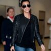 Kim Kardashian Classic Black Leather Jacket 2