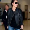 Kim Kardashian Classic Black Leather Jacket 1