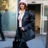 Bella Hadid Black Leather Jacket 1