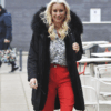 Denise Van Outen Steph’s Packed Lunch in Leeds Black Coat
