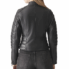 Womens Black Sports Style Leather Jacket 2