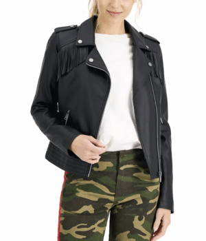 Womens Black Cowboy Leather Jacket