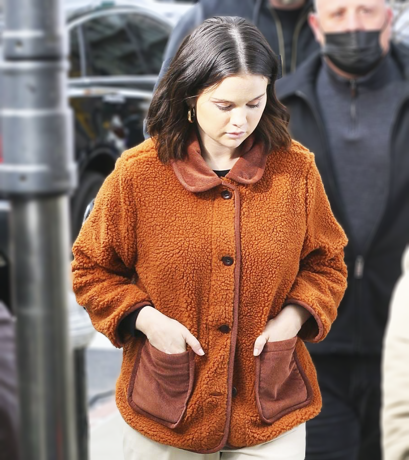Selena Gomez Brown Wool Jacket 2022 Selena Gomez Brown Wool Jacket 2022 1