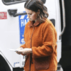 Selena Gomez Brown Wool Jacket 2022 Selena Gomez Brown Wool Jacket 2022 2