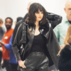 Selena Gomez Shiny Black Leather Jacket 2022 1