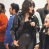 Selena Gomez Shiny Black Leather Jacket 2022 2