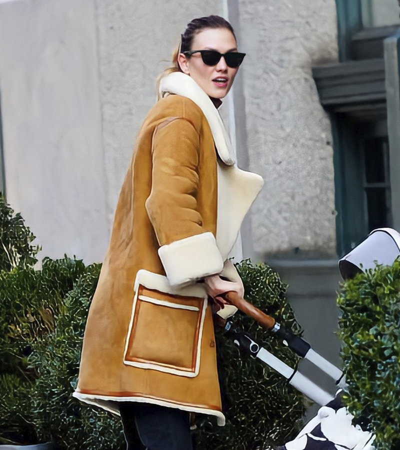 Karlie Kloss Brown Shearling Coat 2022 Karlie Kloss Brown Shearling Coat 2022 2