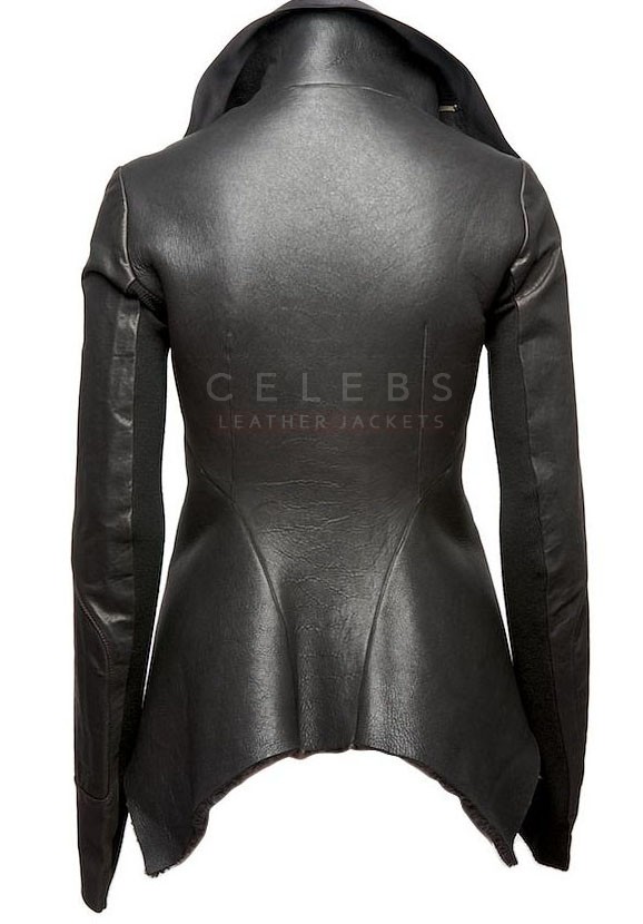 Womens Black Asymmetrical Zipper Leather Jacket Womens Black Asymmetrical Zipper Leather Jacket 2