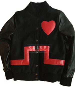 Rihanna Valentine Day Black Leather Jacket 2