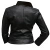 Utopia Leather Ribbed Waist Black Stylish Jacket 2
