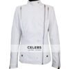 Anne Hathaway Get Smart White Leather Jacket 1