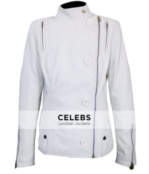 Anne Hathaway Get Smart White Leather Jacket 1