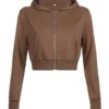  	Stargirl S03 Courtney Whitmore Brown Cropped Hoodie