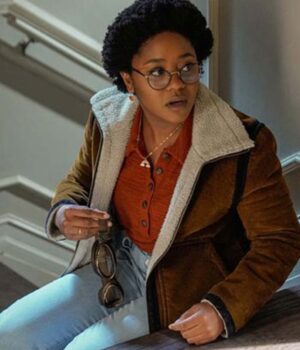  	Beth Chapel Stargirl Brown Suede Leather Jacket