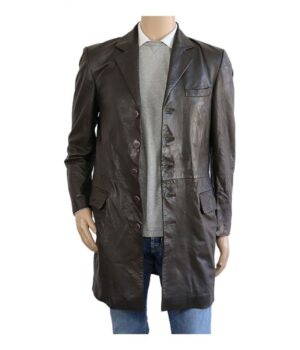  	Thomas Jane The Expanse Leather Trench Coat