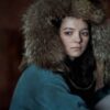  	Hanna Corduroy Coat With Fur Blue Hood