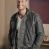  	This Is Us Justin Hartley Shirt Style Collar Black Leather Jacket