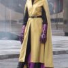  	Leslie Bibb Cape Jupiter’s Legacy Yellow Cotton Coat