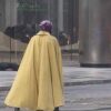 Leslie Bibb Cape Jupiter’s Legacy Yellow Cotton Coat Leslie Bibb Cape Jupiter’s Legacy Yellow Cotton Coat