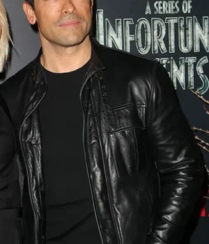  	Neil Patrick Harris Premiere Event Black Leather Jacket