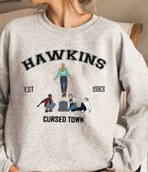  	Hawkins Cursed Town Stranger Things Sweatshirt