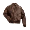  	Billy Stranger Things Brown Leather Bomber Jacket