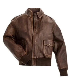  	Billy Stranger Things Brown Leather Bomber Jacket