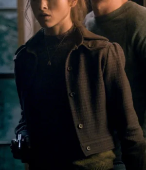  	Stranger Things Nancy Wheeler Cropped Plaid Wool Jacket