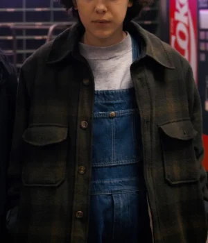  	Stranger Things Eleven Wool Plaid Jacket
