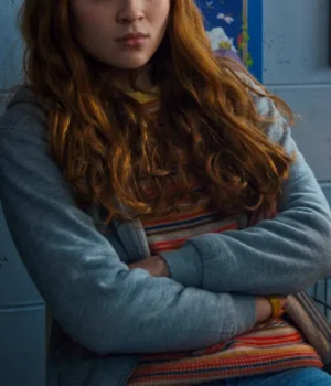  	Sadie Sink Stranger Things Grey Hoodie