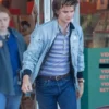  	Stranger Things Steve Harrington Blue Satin Bomber Jacket